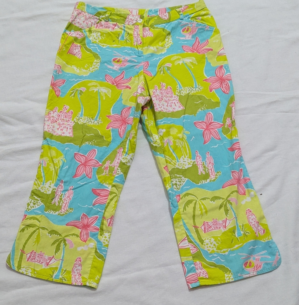 Lilly Pulitzer Private Island Tropical Print Pants